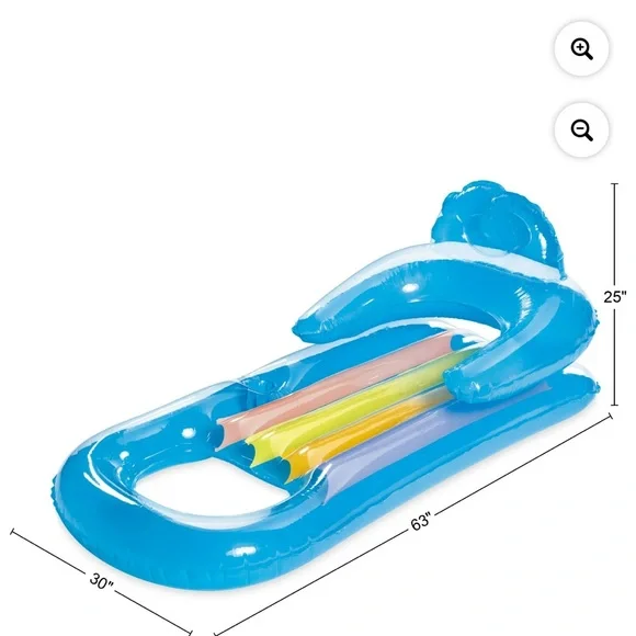 FunSicle Relaxing Lounge Inflatable Pool Float Sky Blue Unisex - Picture 7 of 8